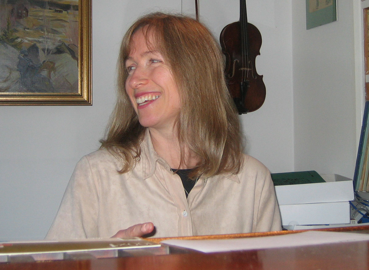 Barbara Snow at the piano