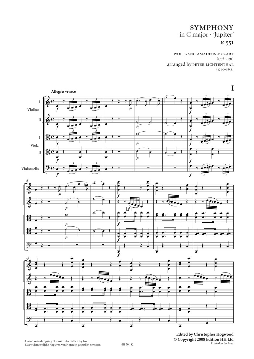 Mozart/Lichtenthal (from HH182)