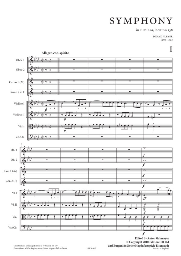 Pleyel symphony (from HH410)